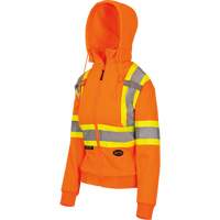 6924W Chandail &agrave; capuchon en molleton avec fermeture &agrave; glissi&egrave;re, Polyester, T-petit, Orange haute visibilit&eacute; Planification Entrepots Molloy