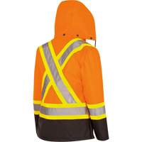 5020BBW Women's  7-in-1 Waterproof Jacket with Hood, Polyester/Polyurethane, High Visibility Orange, X-Small Planification Entrepots Molloy