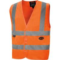 Veste de sécurité haute visibilité en tricot chaîne, Orange haute visibilité, Petit, Polyester, CSA Z96 classe 2 - niveau 2 SHI011 | Planification Entrepots Molloy