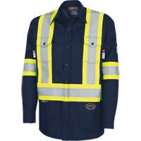 7742SF FR-TECH&reg; High-Visibility 88/12 Arc-Rated Safety Shirt, Small, Navy Blue Planification Entrepots Molloy