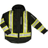 Ripstop 4-in-1 Safety Jacket, Polyester, Black, X-Small Planification Entrepots Molloy