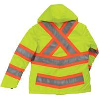 Womens Insulated Flex Safety Jacket, Polyester, High Visibility Lime-Yellow, X-Small Planification Entrepots Molloy