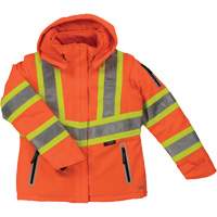 Womens Insulated Flex Safety Jacket, Polyester, High Visibility Orange, X-Small Planification Entrepots Molloy