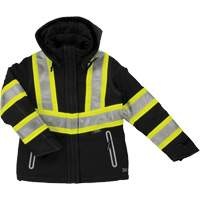 Womens Insulated Flex Safety Jacket, Polyester, Black, X-Small Planification Entrepots Molloy