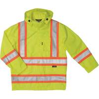 Ripstop Safety Rain Jacket, Polyester, X-Small, High Visibility Lime-Yellow Planification Entrepots Molloy