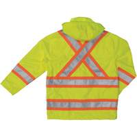 Ripstop Safety Rain Jacket, Polyester, X-Small, High Visibility Lime-Yellow Planification Entrepots Molloy