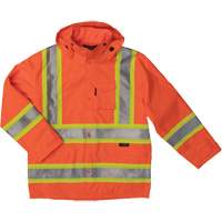 Ripstop Safety Rain Jacket, Polyester, X-Small, High Visibility Orange Planification Entrepots Molloy