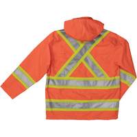 Ripstop Safety Rain Jacket, Polyester, X-Small, High Visibility Orange Planification Entrepots Molloy