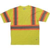 Short Sleeve Safety T-Shirt, Cotton, X-Small, High Visibility Lime-Yellow Planification Entrepots Molloy