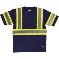 Short Sleeve Safety T-Shirt, Cotton, X-Small, Navy Blue Planification Entrepots Molloy