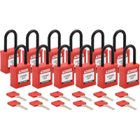 Velocity Lockout Padlocks, Red, Keyed Different, Nylon, 1-1/2" Width Planification Entrepots Molloy