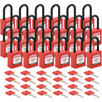 Velocity Lockout Padlocks, Red, Keyed Different, Nylon, 1-1/2" Width Planification Entrepots Molloy