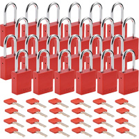 Lockout Padlock, Safety Padlock, Keyed Different, Aluminum, 1-1/2" Width Planification Entrepots Molloy