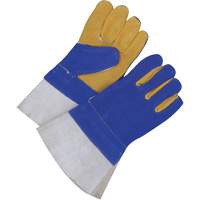 Gants pour soudeur doubl&eacute;s avec poignet de 5", Cuir de vache refendu, Taille 2T-Grand Planification Entrepots Molloy