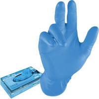Gants jetables, 3T-Grand, Nitrile, 8 mils, Sans poudre, Bleu Planification Entrepots Molloy