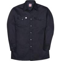 Long-Sleeve Industrial Work Shirt, Men's, Small, Navy Blue Planification Entrepots Molloy