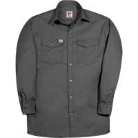 Premium Long-Sleeve Work Shirt, Men's, Small, Charcoal Planification Entrepots Molloy