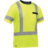 Bisley&reg; X-Back Short Sleeve Shirt, Poly-Cotton, Small, High Visibility Lime-Yellow Planification Entrepots Molloy