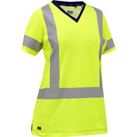 Bisley&reg; Women's X-Back Short Sleeve Shirt, Poly-Cotton, Small, High Visibility Lime-Yellow Planification Entrepots Molloy