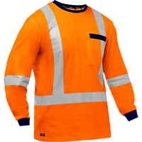 Bisley&reg; X-Back Long Sleeve Shirt, Poly-Cotton, Small, High Visibility Orange Planification Entrepots Molloy