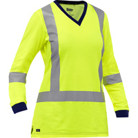 Bisley&reg; Women's X-Back Long Sleeve Shirt, Poly-Cotton, Small, High Visibility Lime-Yellow Planification Entrepots Molloy