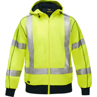 Bisley&reg; X-Back Full Zip Hooded Sweatshirt with Sherpa Lining, Small, High Visibility Lime-Yellow Planification Entrepots Molloy