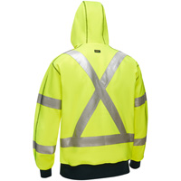 Bisley&reg; X-Back Full Zip Hooded Sweatshirt with Sherpa Lining, Small, High Visibility Lime-Yellow Planification Entrepots Molloy