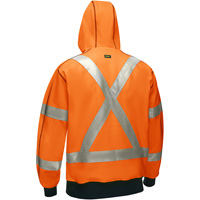 Bisley&reg; X-Back Full Zip Hooded Sweatshirt with Sherpa Lining, Small, High Visibility Orange Planification Entrepots Molloy