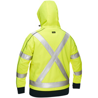 Bisley&reg; X-Back Women's Contoured Full Zip Hooded Sweatshirt with Sherpa Lining, Small, High Visibility Lime-Yellow Planification Entrepots Molloy