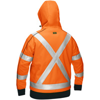 Bisley&reg; X-Back Women's Contoured Full Zip Hooded Sweatshirt with Sherpa Lining, Small, High Visibility Orange Planification Entrepots Molloy