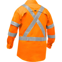 Bisley&reg; X-Back Long Sleeve Work Shirt with X-Airflow, Poly-Cotton, Small, High Visibility Orange Planification Entrepots Molloy
