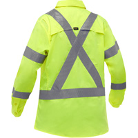 Bisley&reg; X-Back Women's Long Sleeve Work Shirt with X-Airflow, Poly-Cotton, Small, High Visibility Lime-Yellow Planification Entrepots Molloy