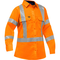 Bisley&reg; X-Back Women's Long Sleeve Work Shirt with X-Airflow, Poly-Cotton, Small, High Visibility Orange Planification Entrepots Molloy