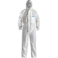 CoverMe XP1800  Type 5/6 Coveralls with Hood, Medium, White, Microporous Planification Entrepots Molloy