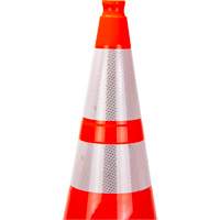 Premium Traffic Cone, 28", Orange, 4" & 6" Reflective Collar(s) Planification Entrepots Molloy