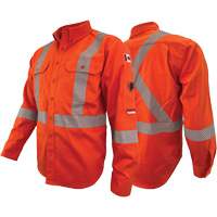 Atlas Guardian&reg; FR/AR Work Shirts with 2" Striping, X-Small, High Visibility Orange Planification Entrepots Molloy