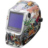 VIKING 3350 Hot Rodders Welding Helmet, 3.74" L x 3.34" W View Area, 5 - 13 Shade Range Planification Entrepots Molloy