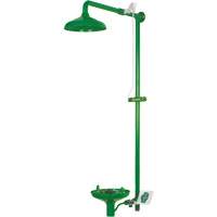 Douche combin&eacute;e pour laboratoire avec cuvette ouverte en ABS, Montage mural Planification Entrepots Molloy