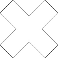 Floor Marking Shapes, Cross, 9.5" L x 3.5" W, White, Vinyl Planification Entrepots Molloy