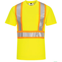 T-shirt de s&eacute;curit&eacute; &agrave; bandes contrastantes, Polyester, Petit, Jaune lime haute visibilit&eacute; Planification Entrepots Molloy
