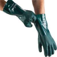 Gants verts &agrave; double enduit, 14" lo, PVC, Doublure en Jersey de coton, 70 mils Planification Entrepots Molloy