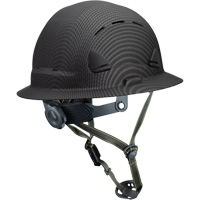 Casque Fibre Metal de style escalade avec bordure compl&egrave;te, R&eacute;pond aux normes CSA type 2, Suspension Rochet, Ventil&eacute; Planification Entrepots Molloy