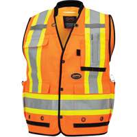 6680 High-Visibility Antimicrobial Mesh-Back Surveyor Vest, High Visibility Orange, Small, Polyester Planification Entrepots Molloy