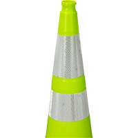 Premium Traffic Cone, 36", Lime Green, 4" & 6" Reflective Collar(s) Planification Entrepots Molloy