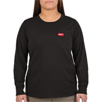 GRIDIRON Long Sleeve Pocket T-Shirt, Women's, X-Small, Black Planification Entrepots Molloy