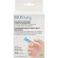 Blue Bandages, Fingertip, 3", Fabric Metal Detectable, Sterile Planification Entrepots Molloy
