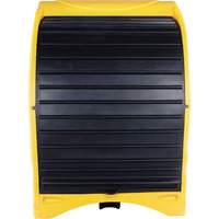 Palette contre les d&eacute;versements &agrave; couvercle dur pour 4 barils, 68,11" lo x 61,61" la x 83,07" h, Capacit&eacute; de charge 1433 lb Planification Entrepots Molloy