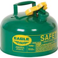 Safety Can for Combustibles, Type I, Galvanized Steel, 2 US gal., Green, FM Approved/UL/ULC Listed Planification Entrepots Molloy