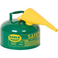 Safety Can for Combustibles with Funnel, Type I, Galvanized Steel, 2.5 US gal., Green, FM Approved/UL/ULC Listed Planification Entrepots Molloy