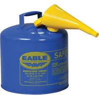 Safety Can for Kerosene with Funnel, Type I, Galvanized Steel, 5 US gal., Blue, FM Approved/UL/ULC Listed Planification Entrepots Molloy